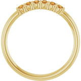 14K Gold Round Natural Citrine Accented Stackable Ring - Yellow Gold - view 7