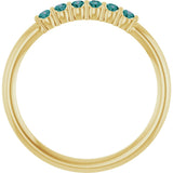 14K Gold Round Natural Alexandrite Accented Stackable Ring - Yellow Gold - view 7