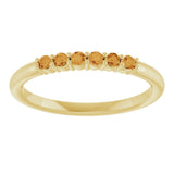 14K Gold Round Natural Citrine Accented Stackable Ring - Yellow Gold - view 8