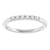 Platinum Round Natural Diamond Accented Stackable Ring - view 8