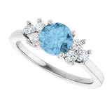 10K Gold Oval Natural Sky Blue Topaz & Lab-Grown Diamond Accented Ring - White Gold - view 5
