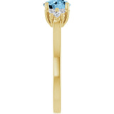 10K Gold Oval Natural Sky Blue Topaz & Lab-Grown Diamond Accented Ring - Yellow Gold - view 4