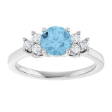 10K Gold Oval Natural Sky Blue Topaz & Lab-Grown Diamond Accented Ring - White Gold - view 3
