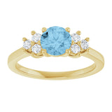 14K Gold Oval Natural Sky Blue Topaz & Lab-Grown Diamond Accented Ring - Yellow Gold - view 3
