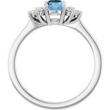 Platinum Oval Natural Sky Blue Topaz & Lab-Grown Diamond Accented Ring - view 2