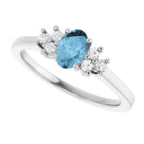 14K Gold Oval Natural Sky Blue Topaz & Lab-Grown Diamond Accented Ring - White Gold - view 5