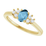 14K Gold Oval Natural Sky Blue Topaz & Lab-Grown Diamond Accented Ring - Yellow Gold - view 5