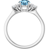 Platinum Oval Natural Sky Blue Topaz & Lab-Grown Diamond Accented Ring - view 2