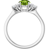 10K Gold Oval Natural Peridot & Lab-Grown Diamond Accented Ring - White Gold - view 2