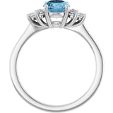 10K Gold Oval Natural Sky Blue Topaz & Lab-Grown Diamond Accented Ring - White Gold - view 2