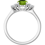 10K Gold Oval Natural Peridot & Lab-Grown Diamond Accented Ring - White Gold - view 2