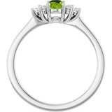10K Gold Oval Natural Peridot & Lab-Grown Diamond Accented Ring - White Gold - view 2