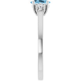 14K Gold Oval Natural Sky Blue Topaz & Lab-Grown Diamond Accented Ring - White Gold - view 4