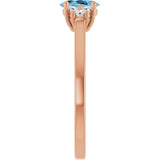14K Gold Oval Natural Sky Blue Topaz & Lab-Grown Diamond Accented Ring - Rose Gold - view 4