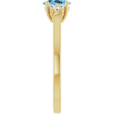 14K Gold Oval Natural Sky Blue Topaz & Lab-Grown Diamond Accented Ring - Yellow Gold - view 4