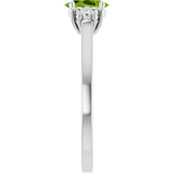 10K Gold Oval Natural Peridot & Lab-Grown Diamond Accented Ring - White Gold - view 4