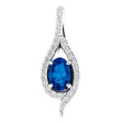 14K Gold Oval Lab-Grown Blue Sapphire & Natural Diamond Accented Pendant