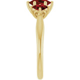 14K Gold Oval Natural Mozambique Garnet Three-Stone Ring - Yellow Gold - view 4