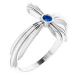 Platinum Round Natural Blue Sapphire Sideways Cross Ring – 2.5mm Stones
