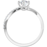 Platinum Round Natural Diamond Accented Bypass Ring – 5mm Stones - view 7