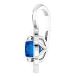 Platinum Round Lab-Grown Blue Sapphire & Natural Diamond Halo-Style Pendant – 0.04 CTW - view 3