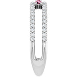 Platinum Round Natural Pink Tourmaline Negative Space Ring - view 9
