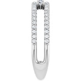 14K Gold Round Natural Diamond Negative Space Ring – 2mm Stones - White Gold - view 9