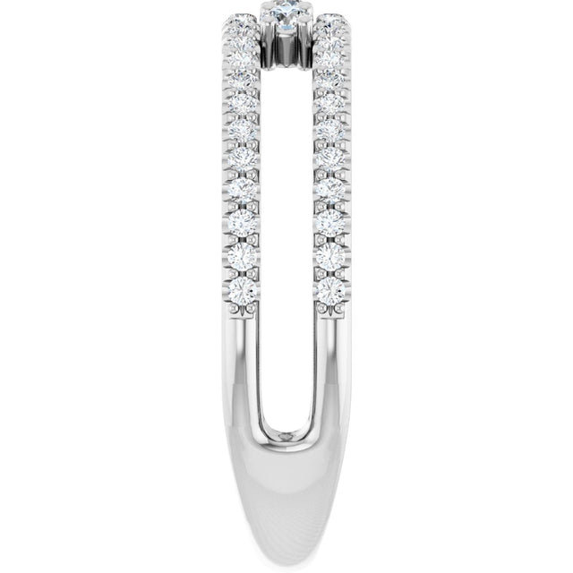 Platinum Round Natural Diamond Negative Space Ring – 2mm Stones - view 9