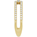14K Gold Round Natural Diamond Negative Space Ring – 2mm Stones - Yellow Gold - view 9