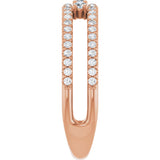 14K Gold Round Natural Diamond Negative Space Ring – 2mm Stones - Rose Gold - view 9