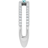 Platinum Round Natural Blue Zircon Negative Space Ring - view 9