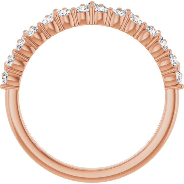 14K Gold Round Lab-Grown Diamond Accented Crown Ring - Rose Gold - view 12