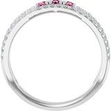 Platinum Round Natural Pink Tourmaline Negative Space Ring - view 7