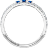 Platinum Round Natural Blue Sapphire Negative Space Ring - view 7