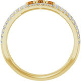 14K Gold Round Natural Citrine Negative Space Ring - Yellow Gold - view 7