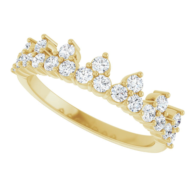 14K Gold Round Lab-Grown Diamond Accented Crown Ring - Yellow Gold - view 15