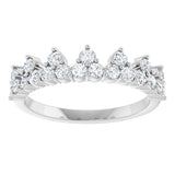 14K Gold Round Lab-Grown Diamond Accented Crown Ring - White Gold - view 13