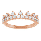 14K Gold Round Lab-Grown Diamond Accented Crown Ring - Rose Gold - view 13