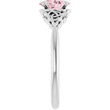 Platinum Oval Natural Pink Morganite Celtic-Inspired Solitaire Ring - view 4