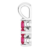 Platinum Round Natural Ruby Youth Birthstone Necklace or Pendant - view 3