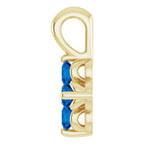 14K Gold Round Natural Blue Sapphire Youth Birthstone Necklace or Pendant II - Yellow Gold - view 3