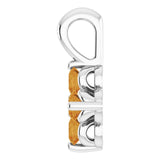 Platinum Round Natural Citrine Youth Birthstone Necklace or Pendant - view 3