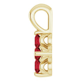 14K Gold Round Natural Mozambique Garnet Youth Birthstone Necklace or Pendant II - Yellow Gold - view 3