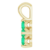 14K Gold Round Natural Emerald Youth Birthstone Necklace or Pendant II - Yellow Gold - view 3