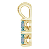 14K Gold Round Natural Alexandrite Youth Birthstone Necklace or Pendant - Yellow Gold - view 3