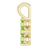 14K Gold Round Natural Peridot Youth Birthstone Necklace or Pendant II - Yellow Gold - view 3