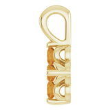 14K Gold Round Natural Citrine Youth Birthstone Necklace or Pendant II - Yellow Gold - view 3