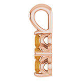 14K Gold Round Natural Citrine Youth Birthstone Necklace or Pendant II - Rose Gold - view 3