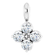 Platinum Round Natural White Sapphire Youth Birthstone Necklace or Pendant