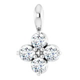 Platinum Round Natural White Sapphire Youth Birthstone Necklace or Pendant